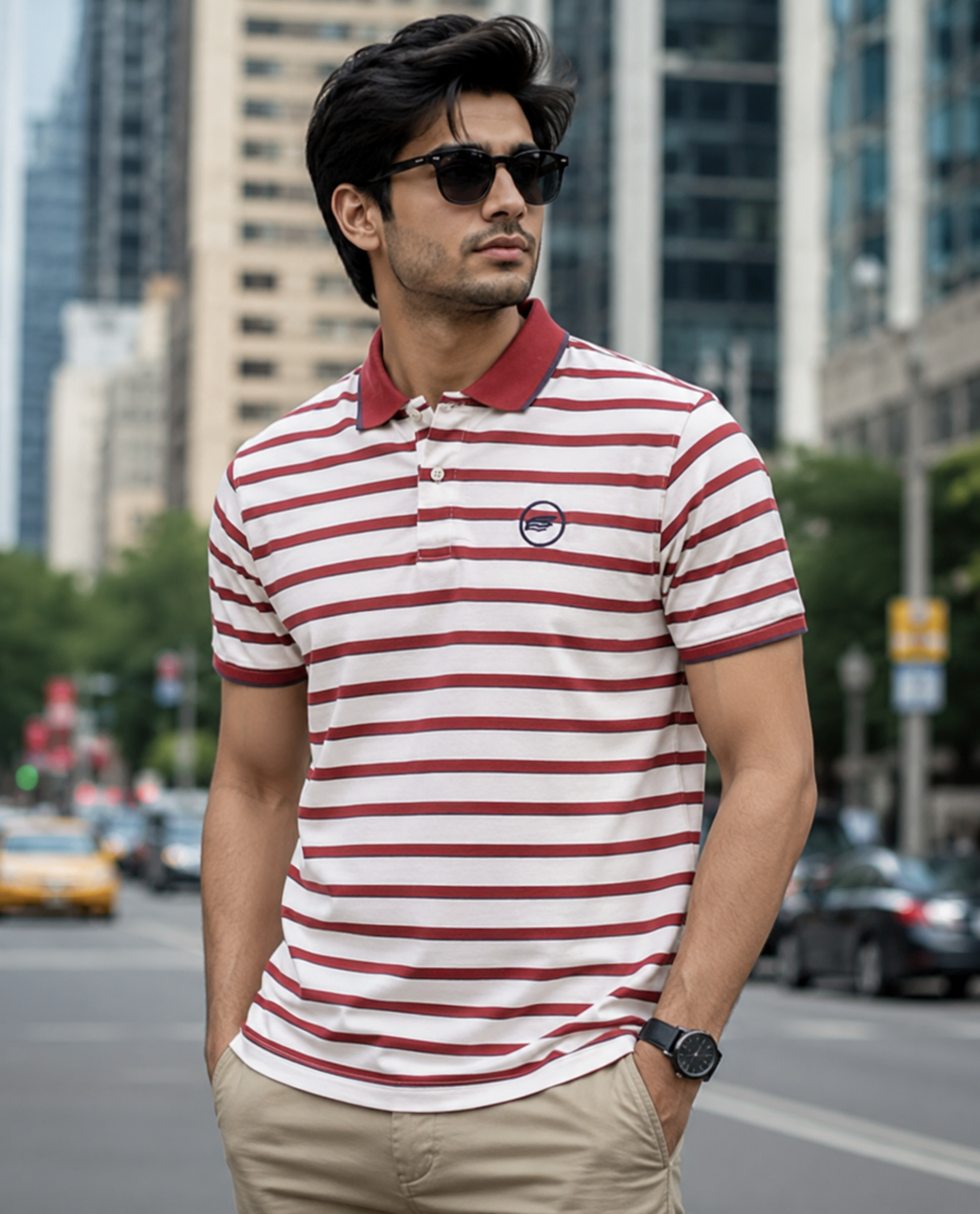Polo Neck Half Sleeve Tee - Tanga Fashion 